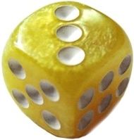 Kostka Mramor D6 12mm - žlutá - obrázek 1