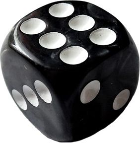 Kostka Mramor D6 16mm - černá - obrázek 1