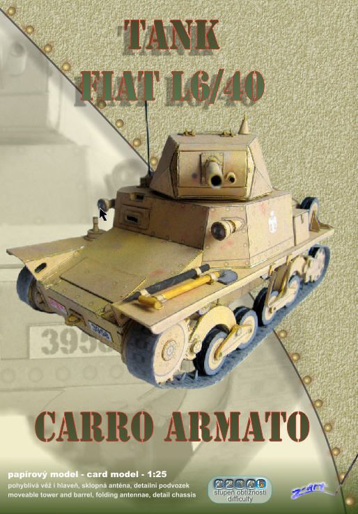 Lehký tank Fiat L6/40 (1:25) - obrázek 1