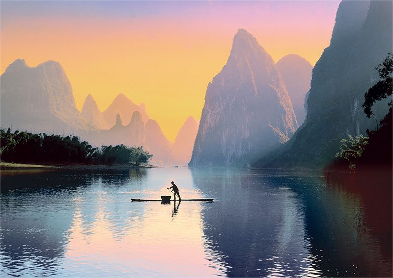 Puzzle Řeka Lijiang 48x34cm 500dílků - obrázek 1