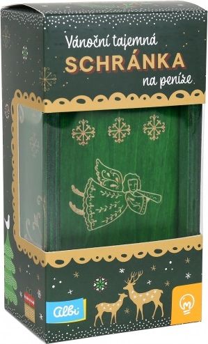 Tajemná schránka na peníze Vánoce - zelená - obrázek 1