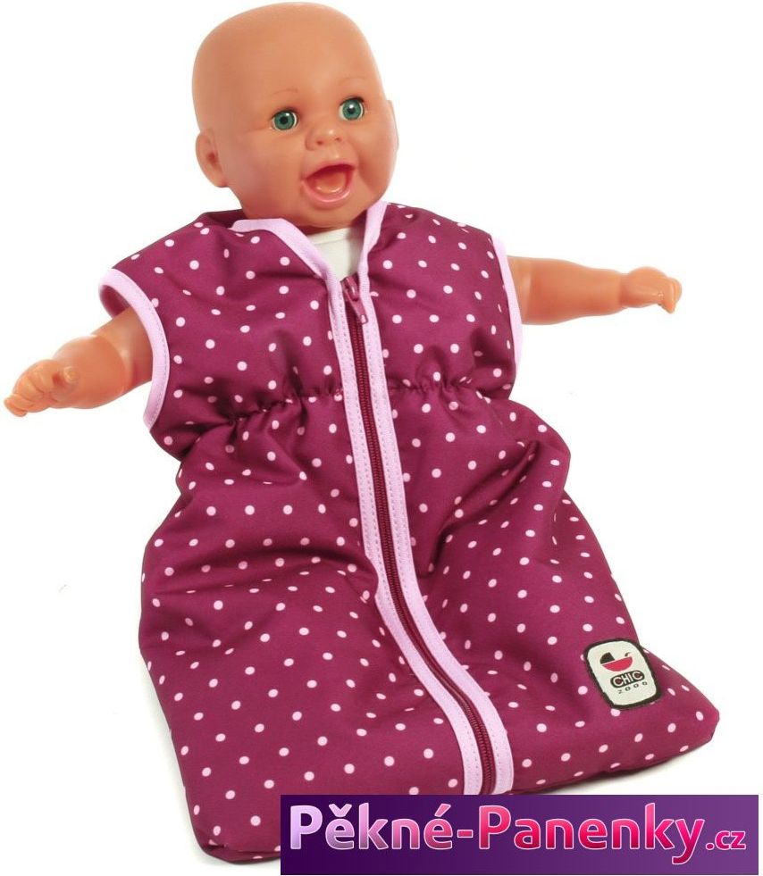 spací pytel pro panenky Bayer Chic Dots Brombeere - obrázek 1