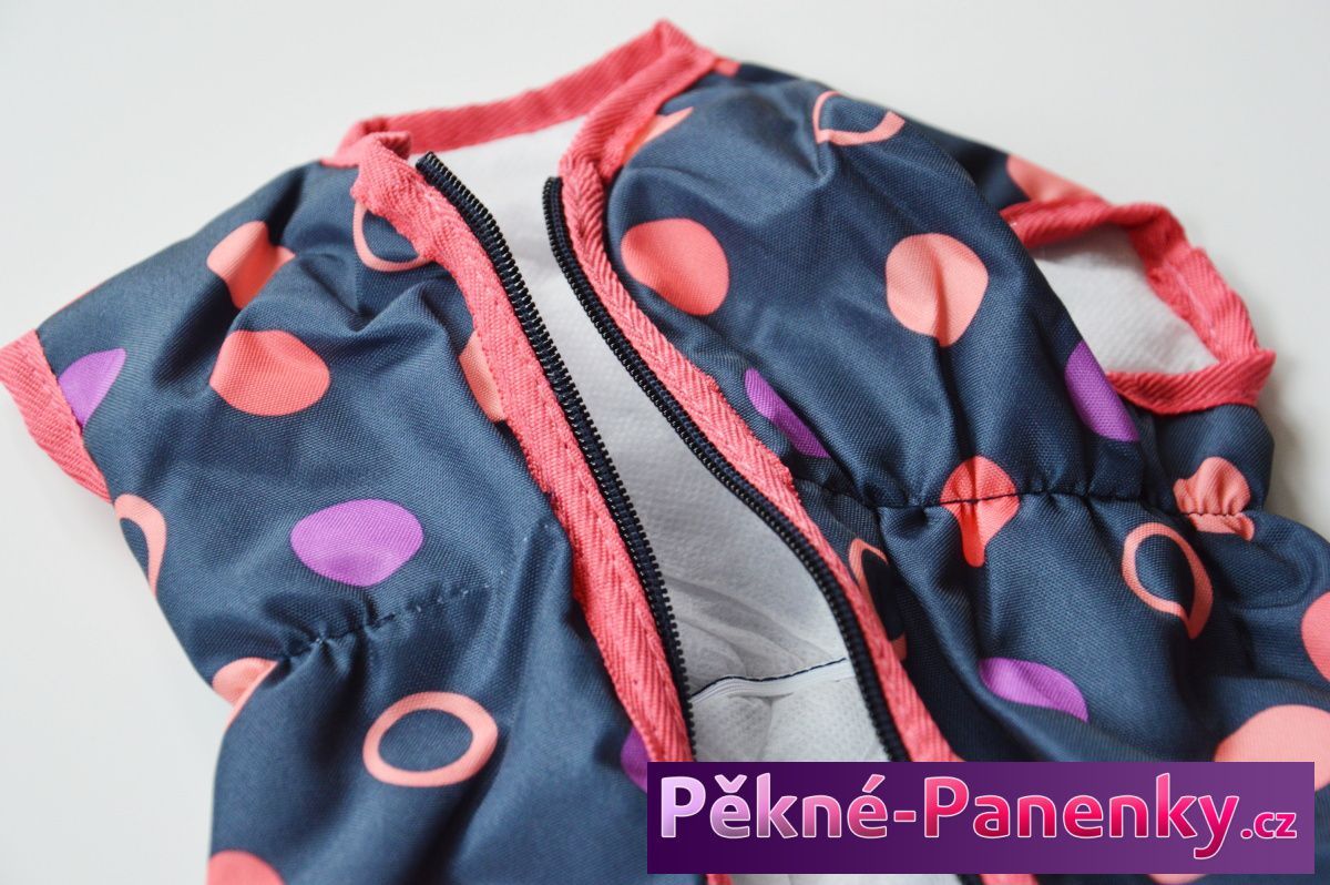 spací pytel pro panenky Bayer Chic Pink Checker - obrázek 3
