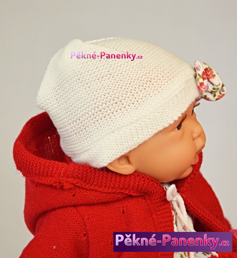 Mluvící realistická panenka Antonio Juan® Petit holčička s červeným svetříkem 27cm - obrázek 2