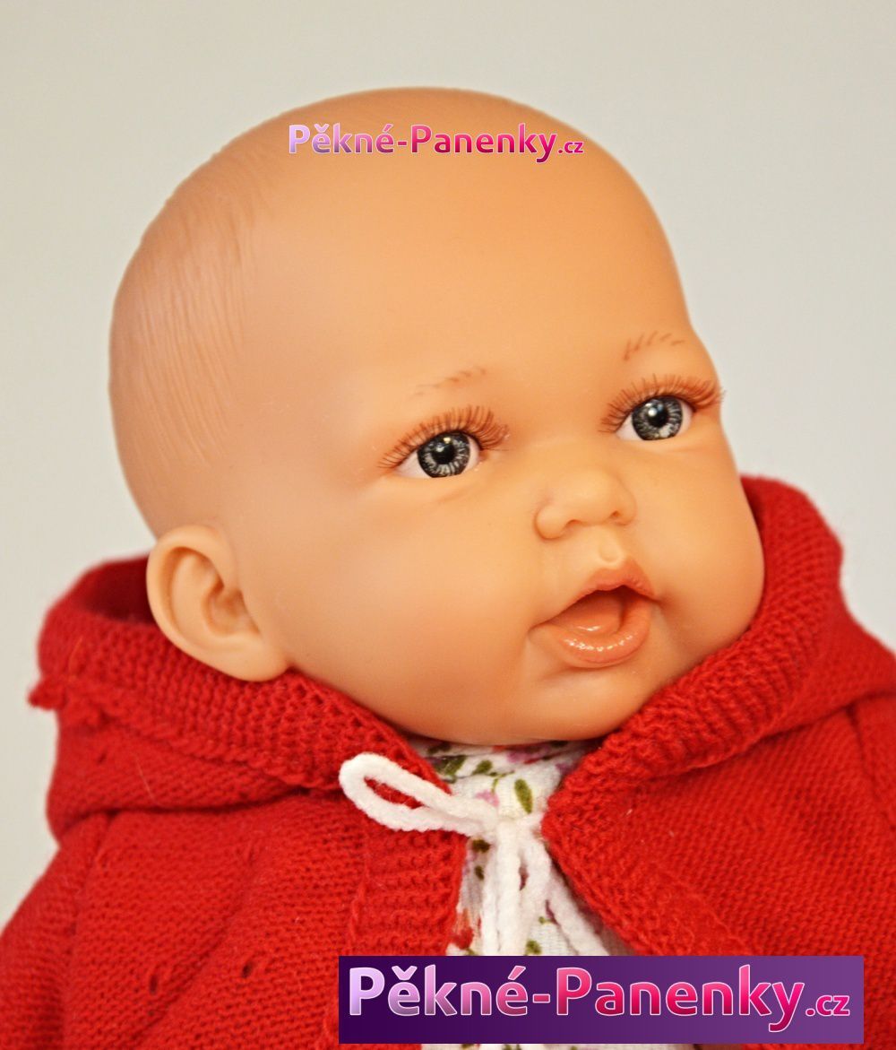 Mluvící realistická panenka Antonio Juan® Petit holčička s červeným svetříkem 27cm - obrázek 4