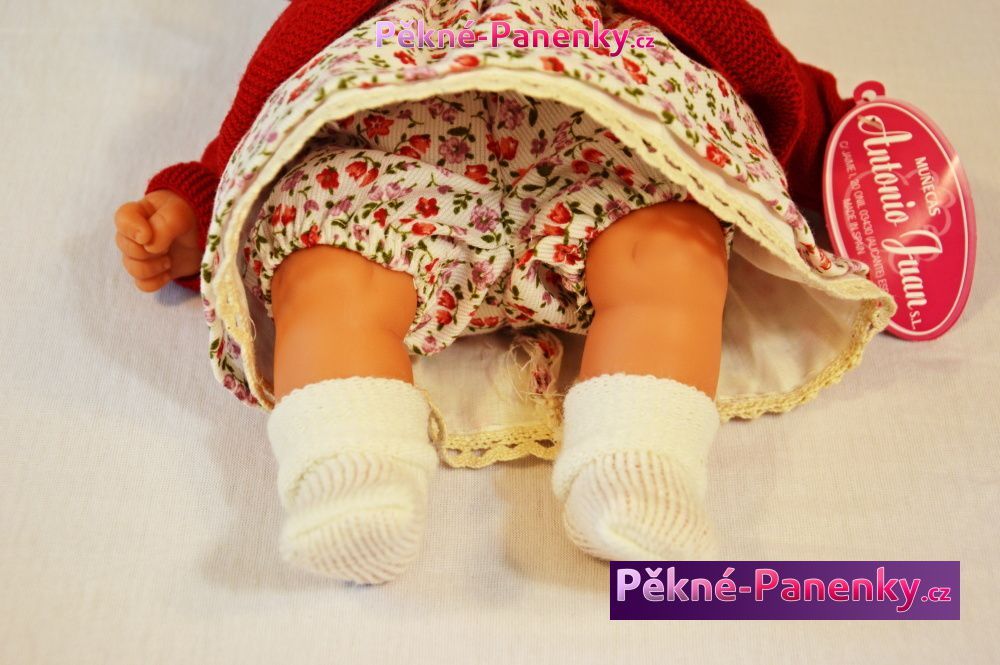 Mluvící realistická panenka Antonio Juan® Petit holčička s červeným svetříkem 27cm - obrázek 5