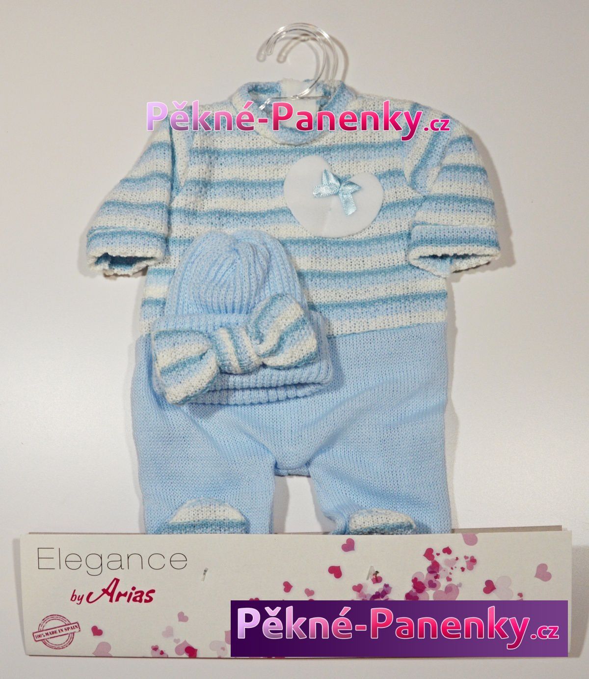 Oblečení pro panenky Arias® 42cm modro-bílé dupačky - obrázek 1