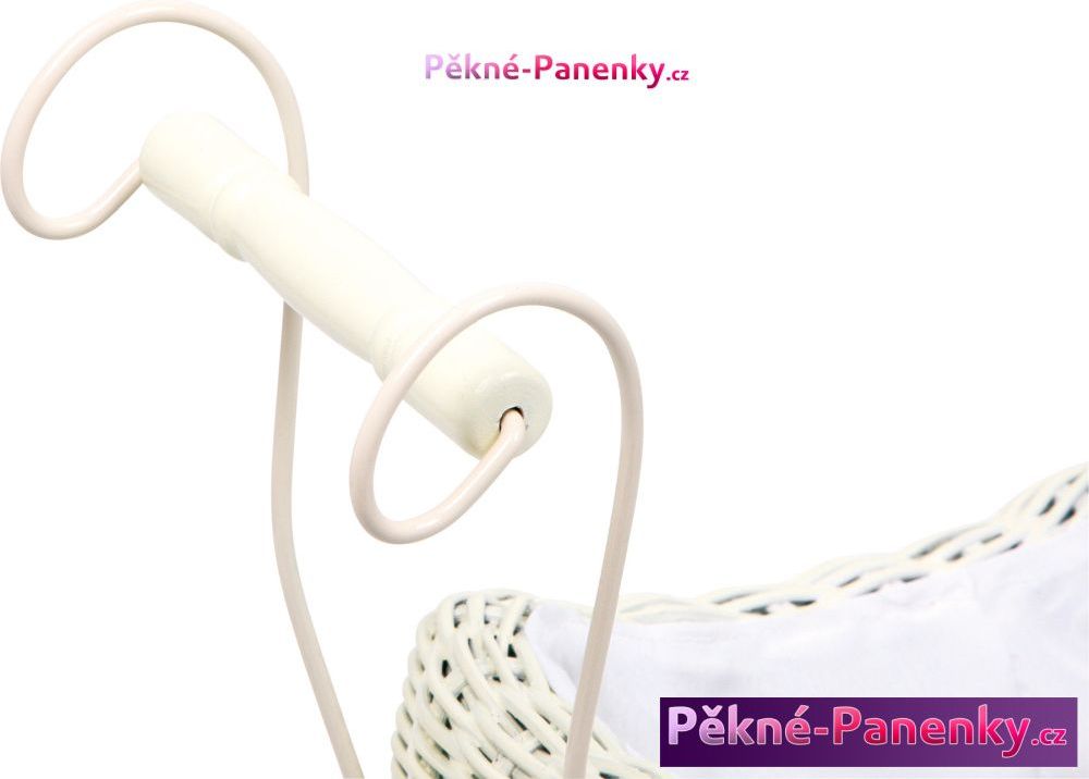 Legler proutěný malý dětský kočárek pro panenky - bílý - obrázek 4