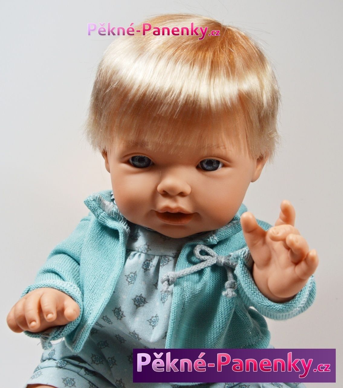Realistická panenka D´nenes Nilo zelená 43cm - obrázek 5