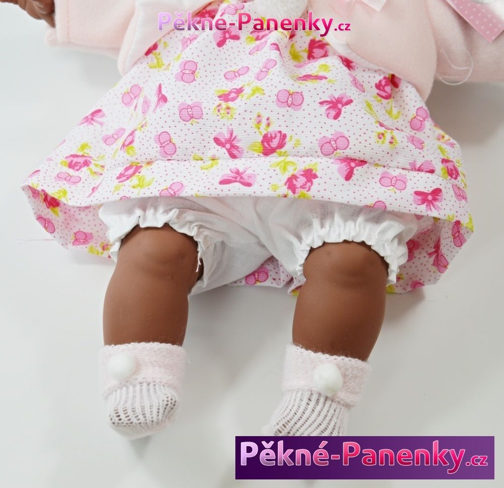 Mluvící realistická panenka černoška Berbesa® Alicia květované šaty 42cm - obrázek 6