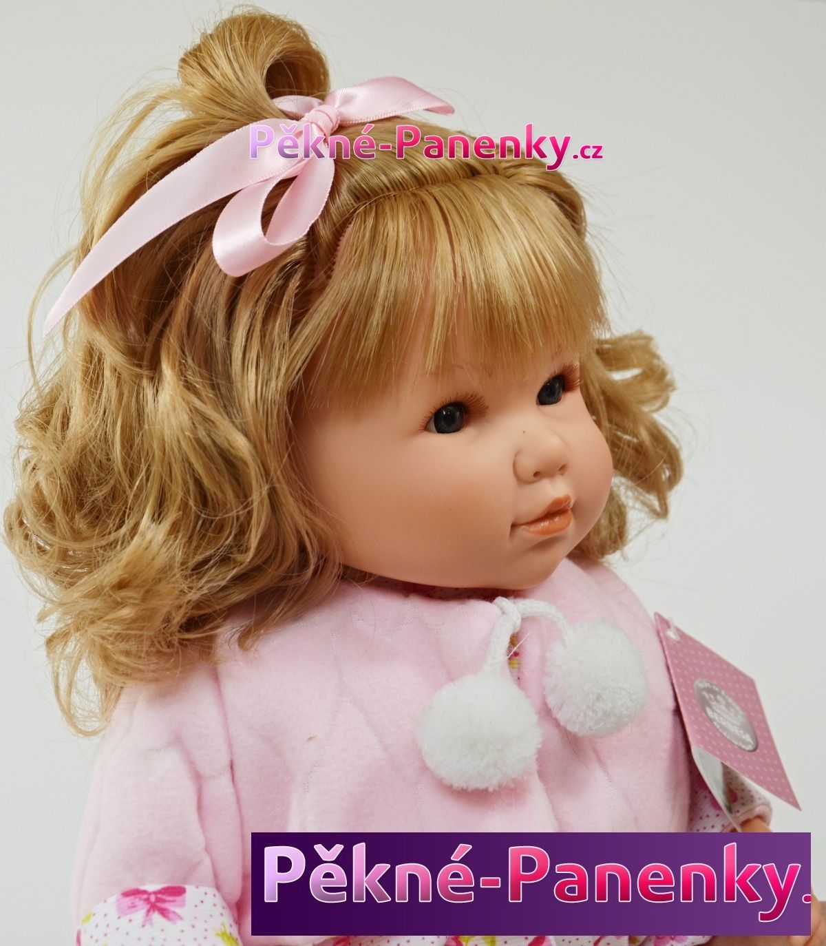 Mluvící realistická panenka Berbesa® Sandra květované šaty 42cm - obrázek 1