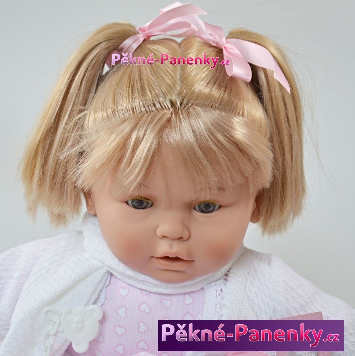 Velká, mrkací a mluvící panenka Berbesa® Dulzona růžová 62cm - obrázek 1