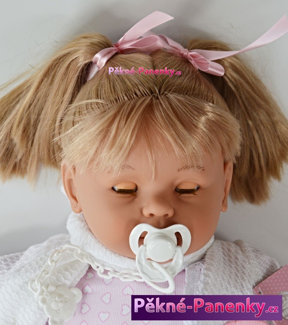 Velká, mrkací a mluvící panenka Berbesa® Dulzona růžová 62cm - obrázek 4