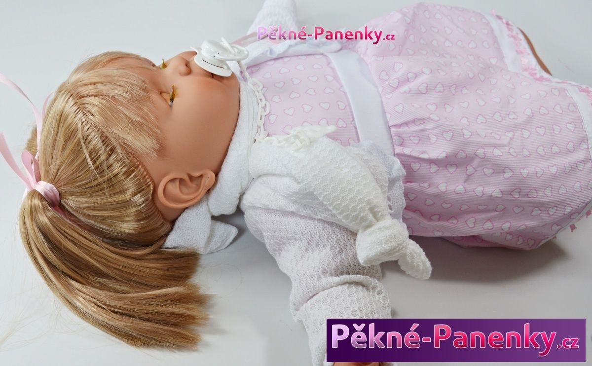 Velká, mrkací a mluvící panenka Berbesa® Dulzona růžová 62cm - obrázek 6