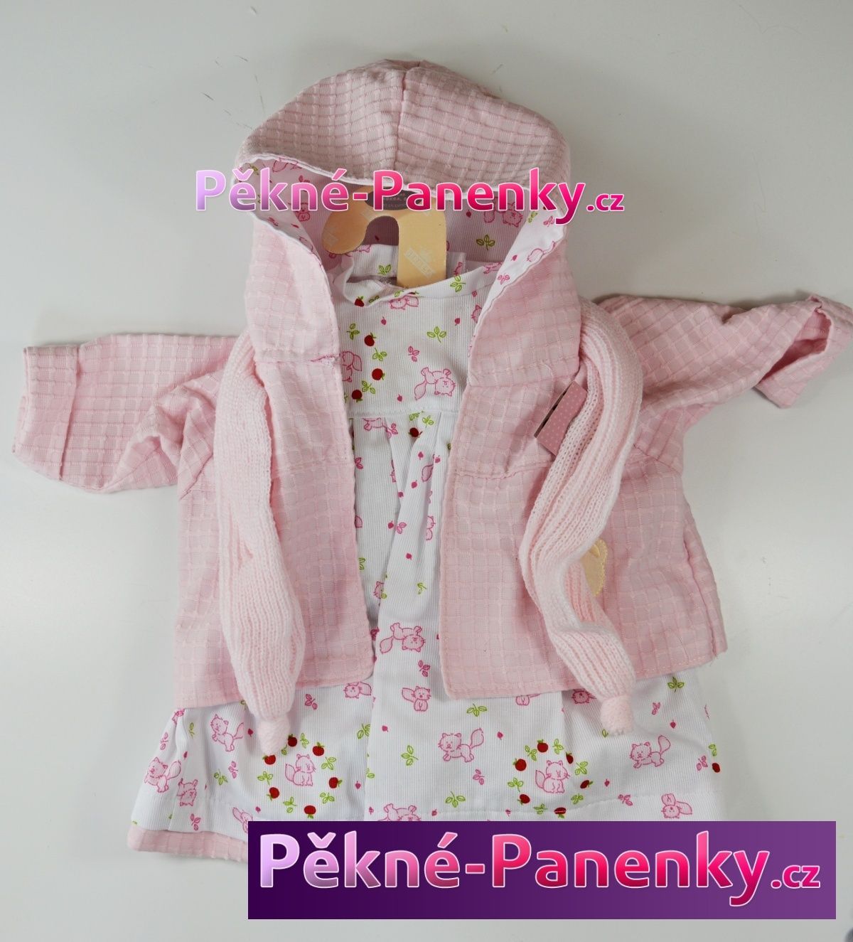 Oblečení pro panenky Berbesa® 62cm Dulzona růžové s kočičkami - obrázek 1