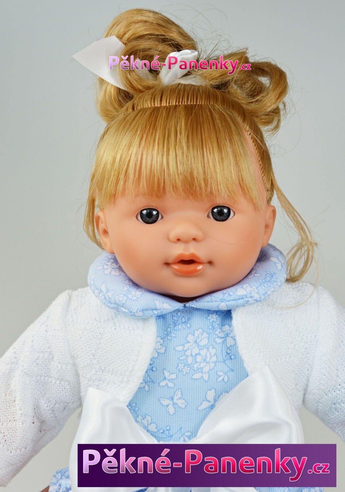 Realistická mluvící panenka Toyse® Diana modro-bílá 40 cm - obrázek 2