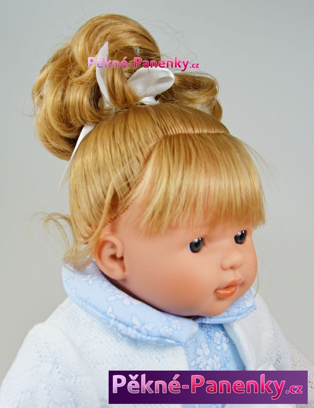 Realistická mluvící panenka Toyse® Diana modro-bílá 40 cm - obrázek 3