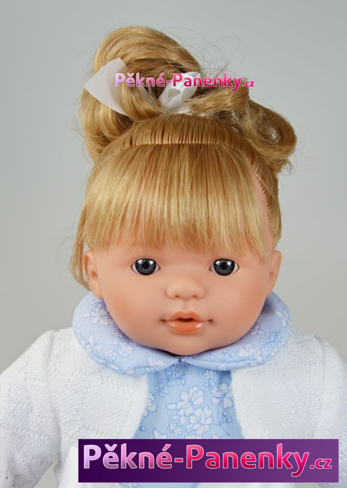 Realistická mluvící panenka Toyse® Diana modro-bílá 40 cm - obrázek 4