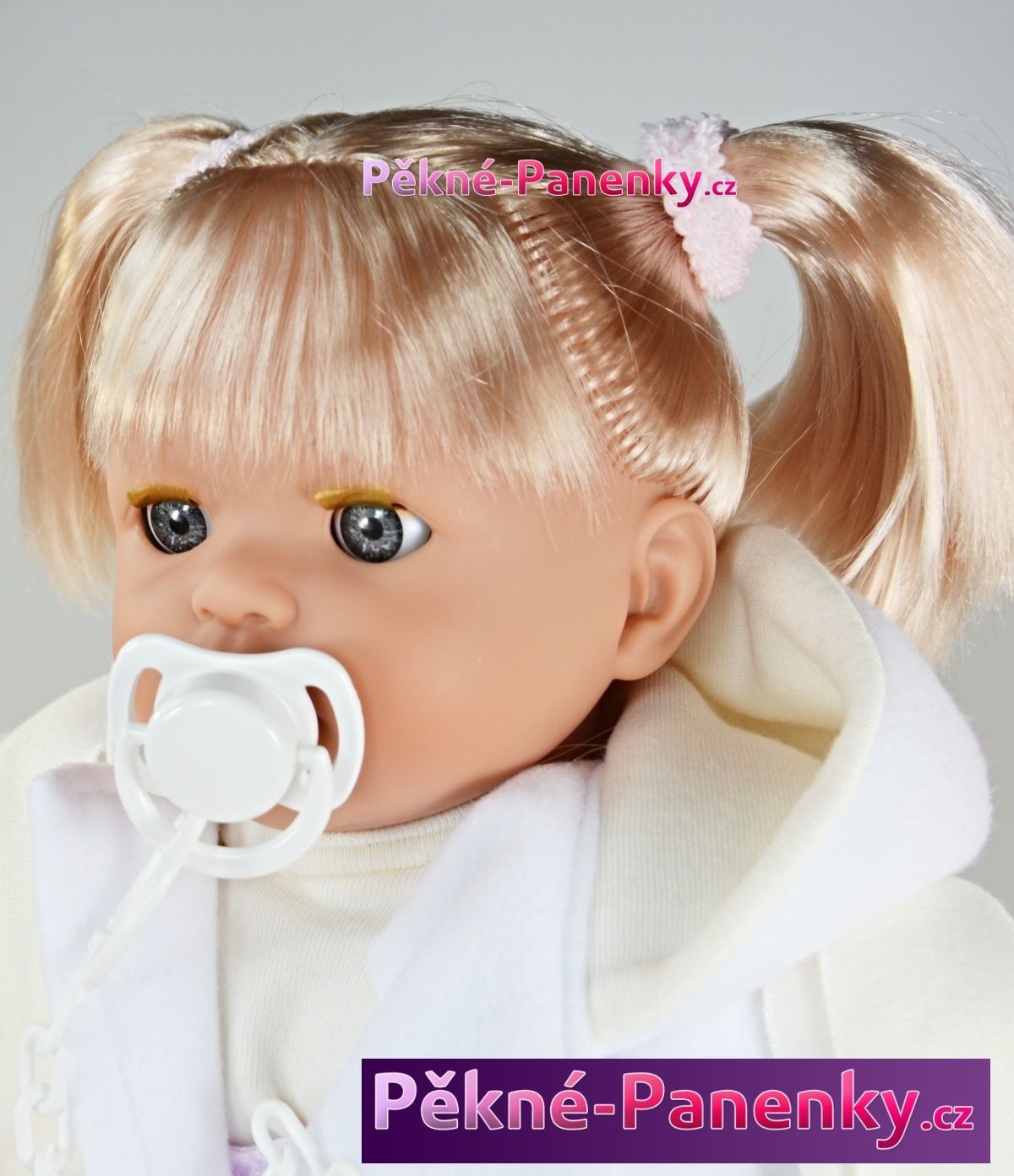 Mluvící a mrkací panenka Toyse® Paula bílá 48cm - obrázek 8