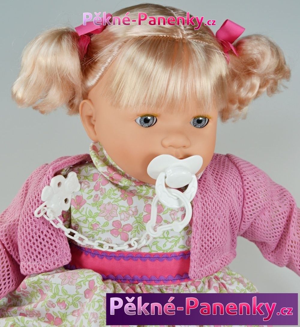 Velká, mluvící a mrkací panenka Toyse® Angela květované šaty 65cm - obrázek 1