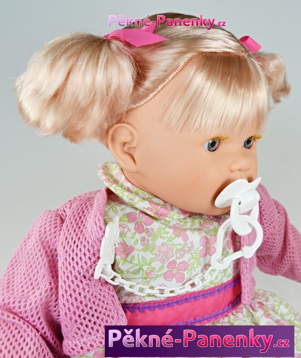 Velká, mluvící a mrkací panenka Toyse® Angela květované šaty 65cm - obrázek 5