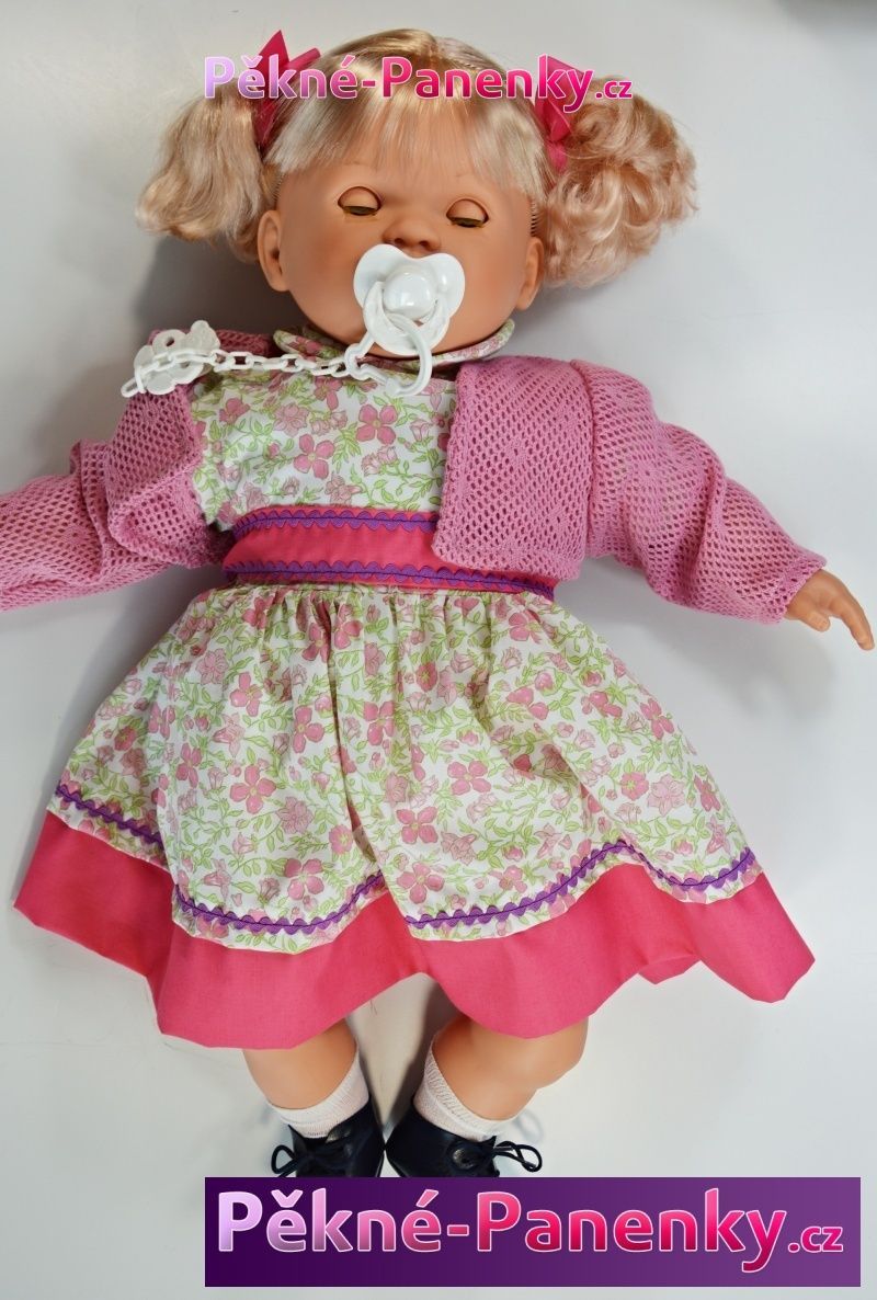 Velká, mluvící a mrkací panenka Toyse® Angela květované šaty 65cm - obrázek 6