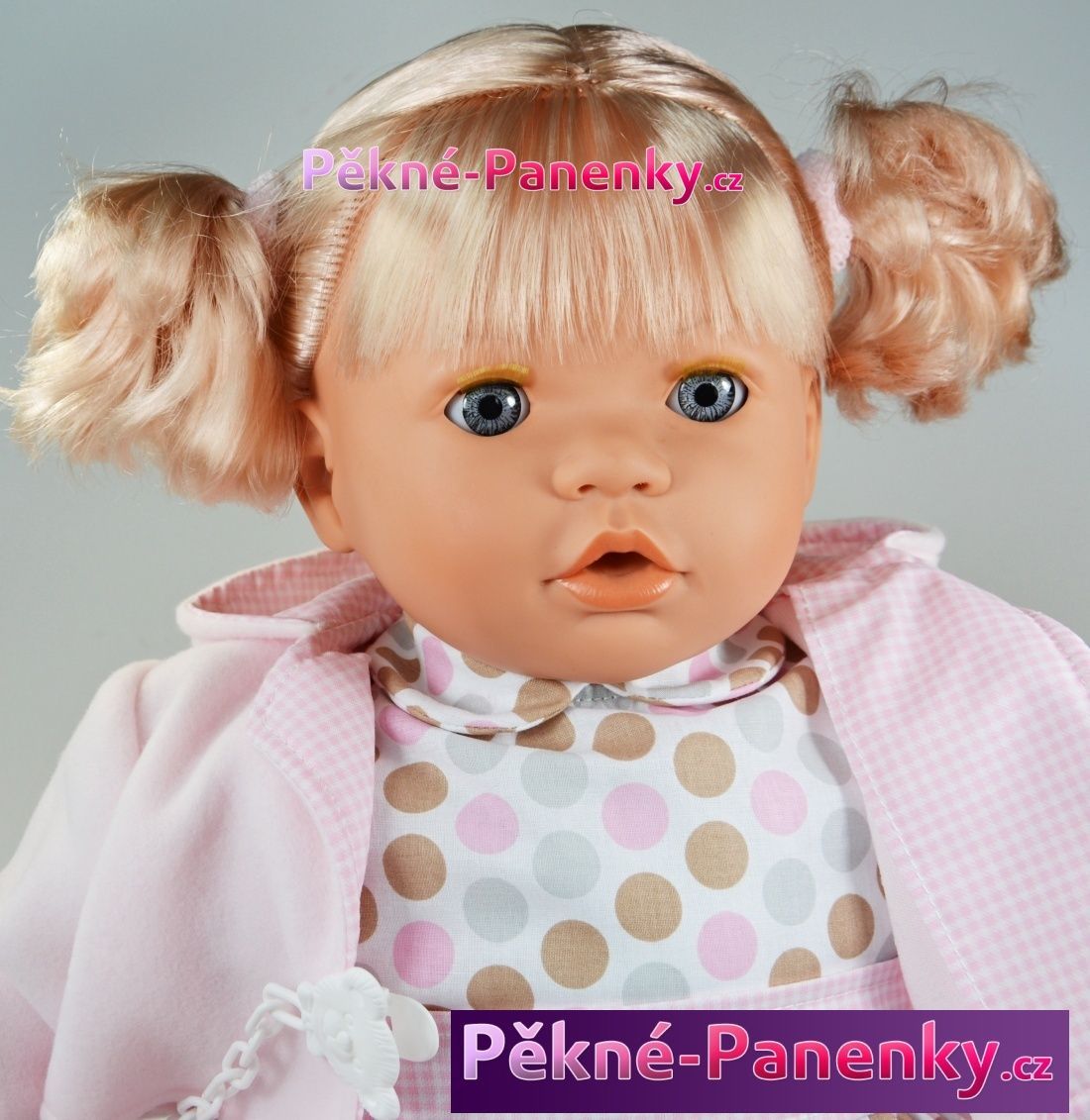 Velká, mluvící a mrkací panenka Toyse® Angela růžová 65cm - obrázek 1