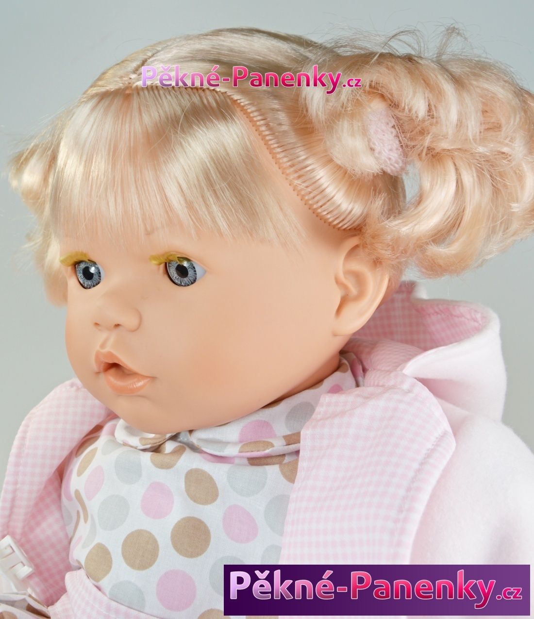 Velká, mluvící a mrkací panenka Toyse® Angela růžová 65cm - obrázek 3