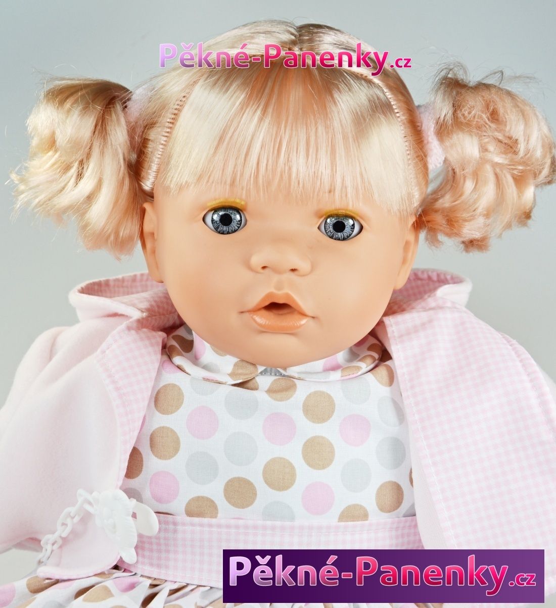 Velká, mluvící a mrkací panenka Toyse® Angela růžová 65cm - obrázek 4