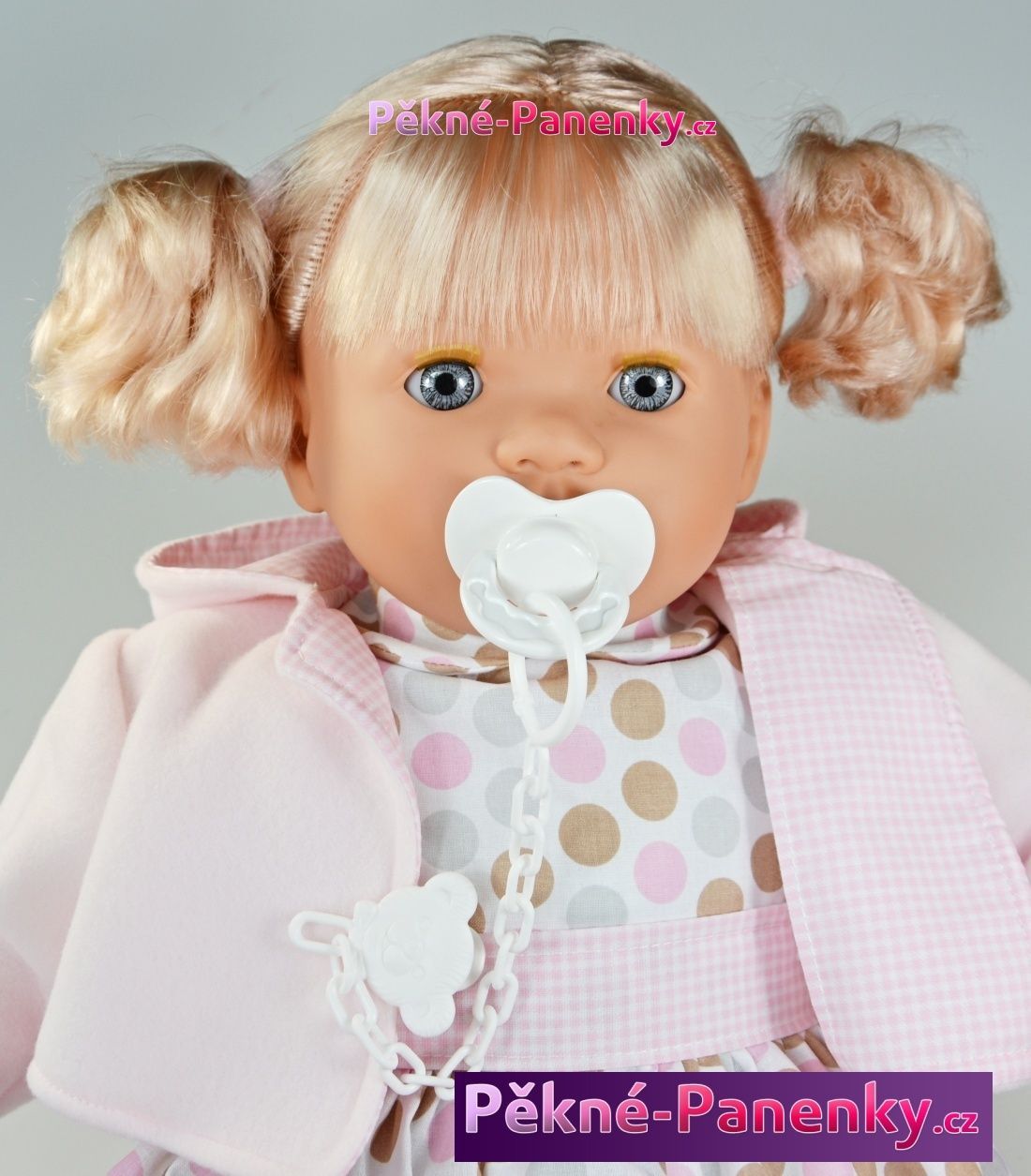 Velká, mluvící a mrkací panenka Toyse® Angela růžová 65cm - obrázek 5