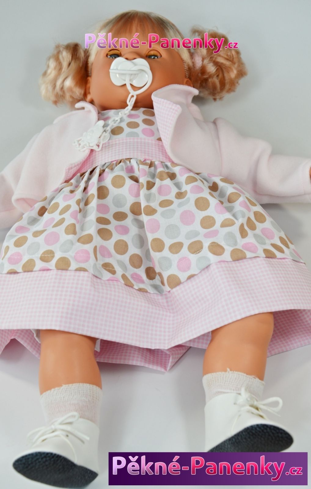 Velká, mluvící a mrkací panenka Toyse® Angela růžová 65cm - obrázek 9