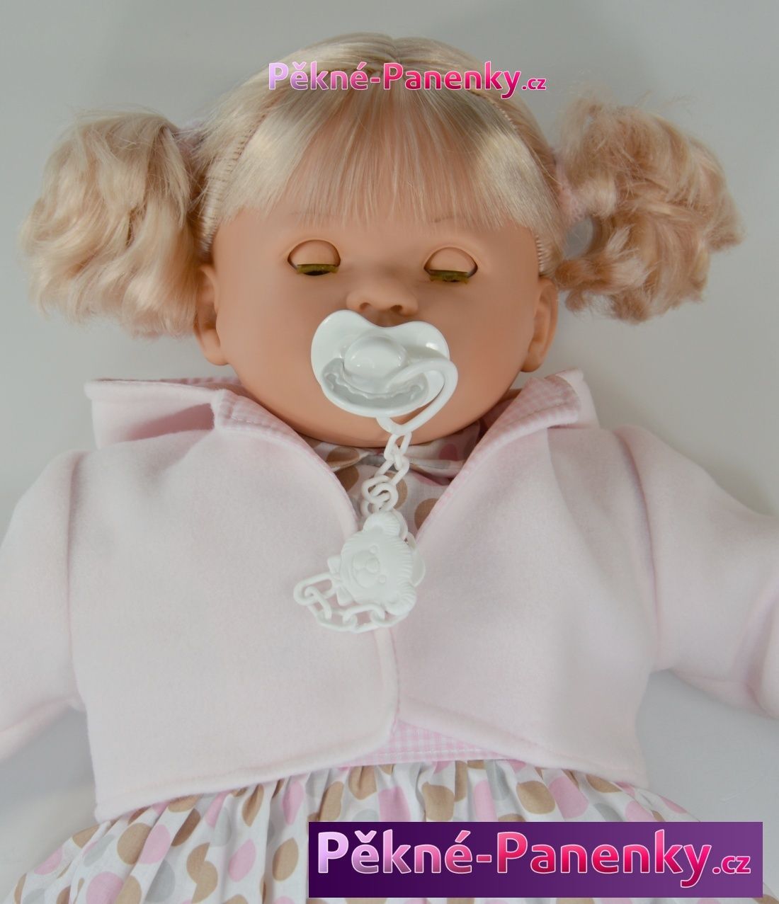 Velká, mluvící a mrkací panenka Toyse® Angela růžová 65cm - obrázek 10