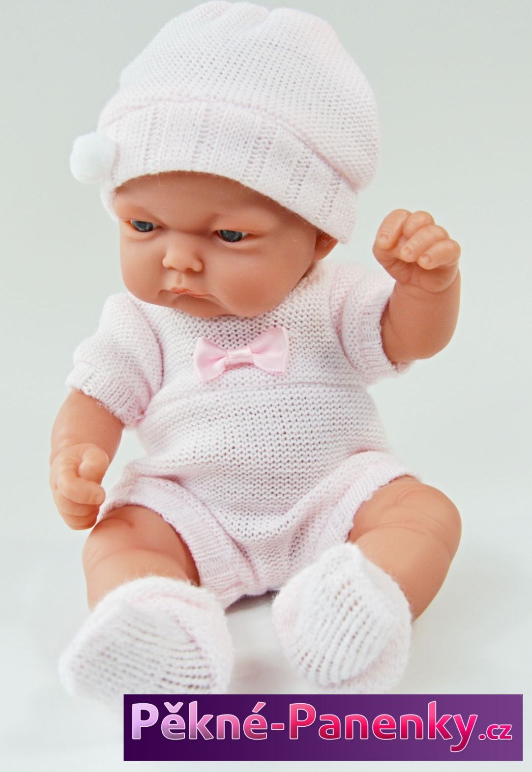 Realistické koupací miminko Antonio Juan® Pitus Mantita růžové s dečkou 26 cm - obrázek 1