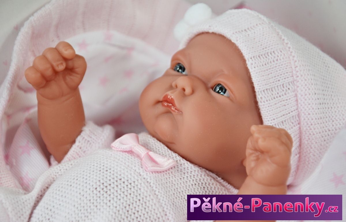 Realistické koupací miminko Antonio Juan® Pitus Mantita růžové s dečkou 26 cm - obrázek 4