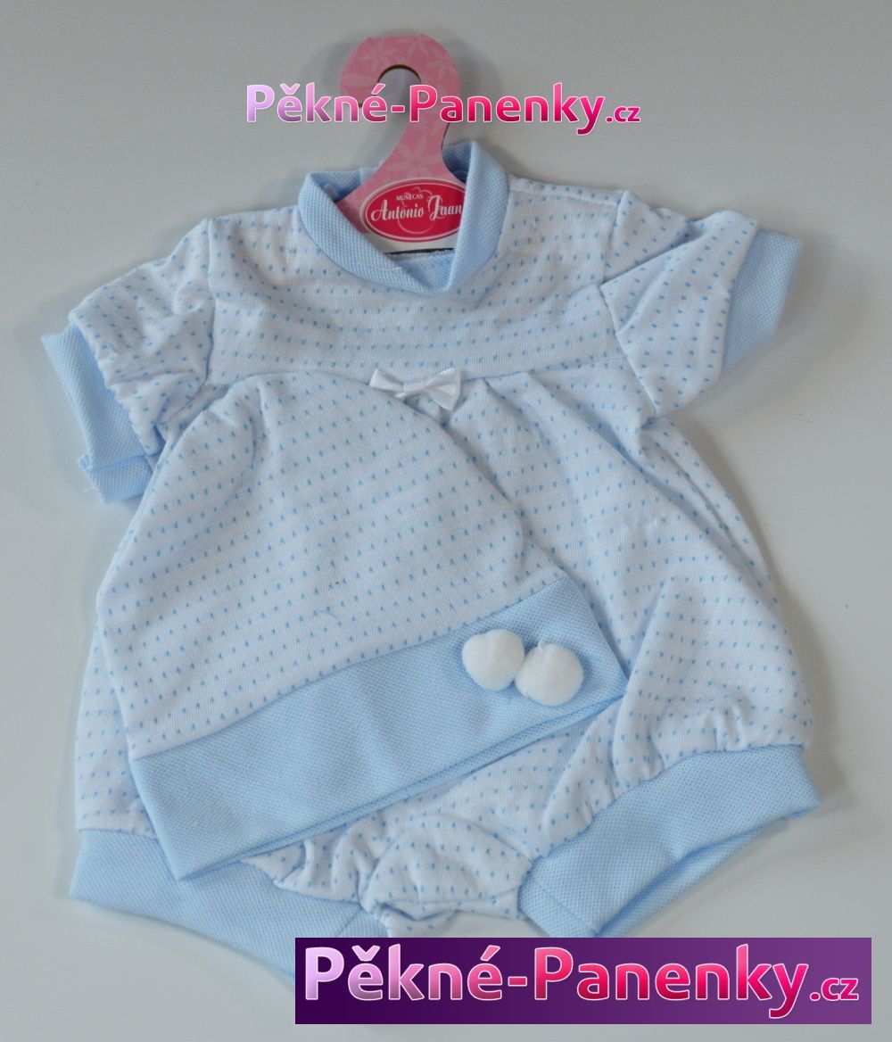 Oblečení pro panenky Antonio Juan® 42cm modro-bílý komplet čepičkou - obrázek 1