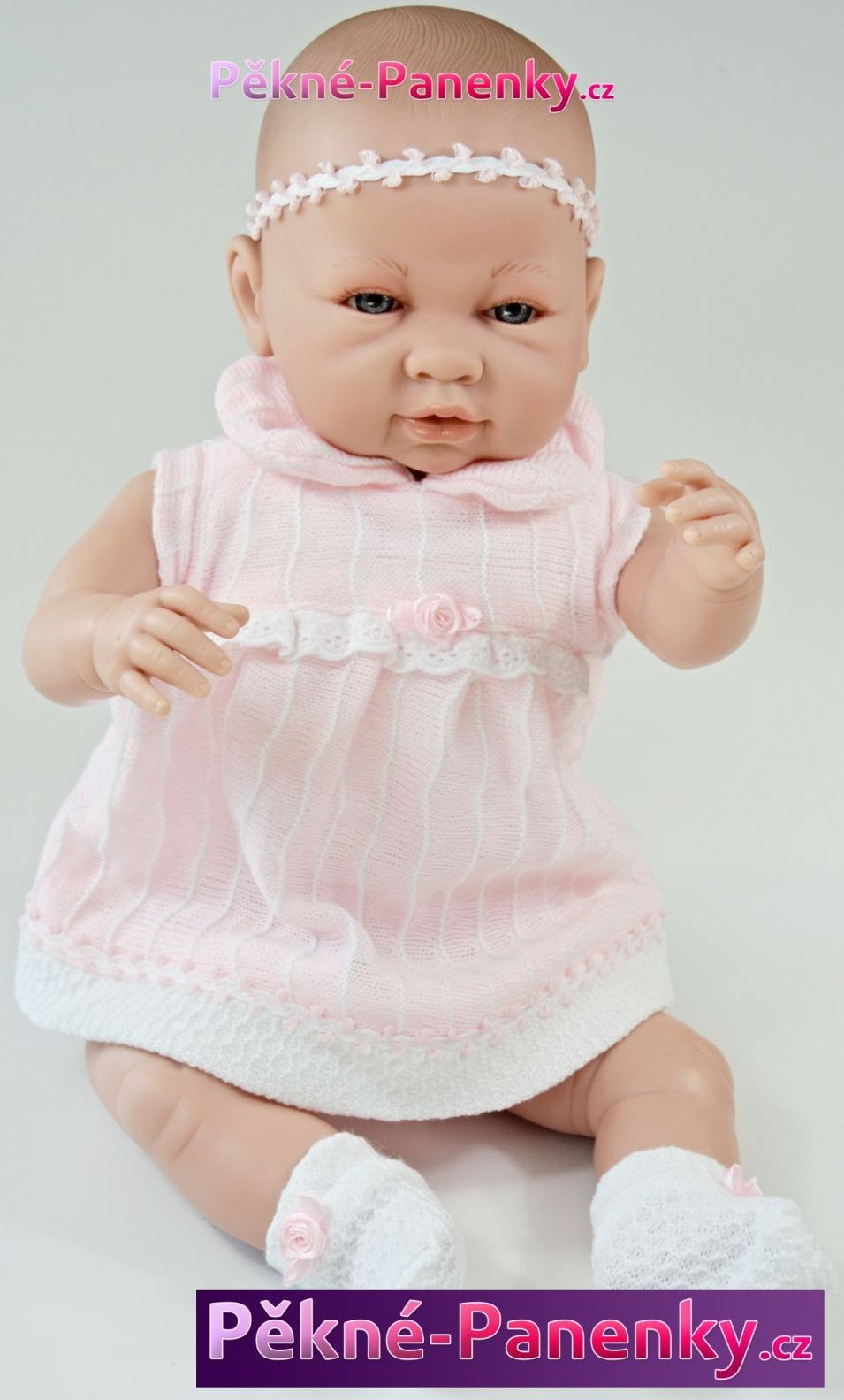 Velká mluvící realistická panenka Berbesa® Sara s polštářem 50 cm - obrázek 3