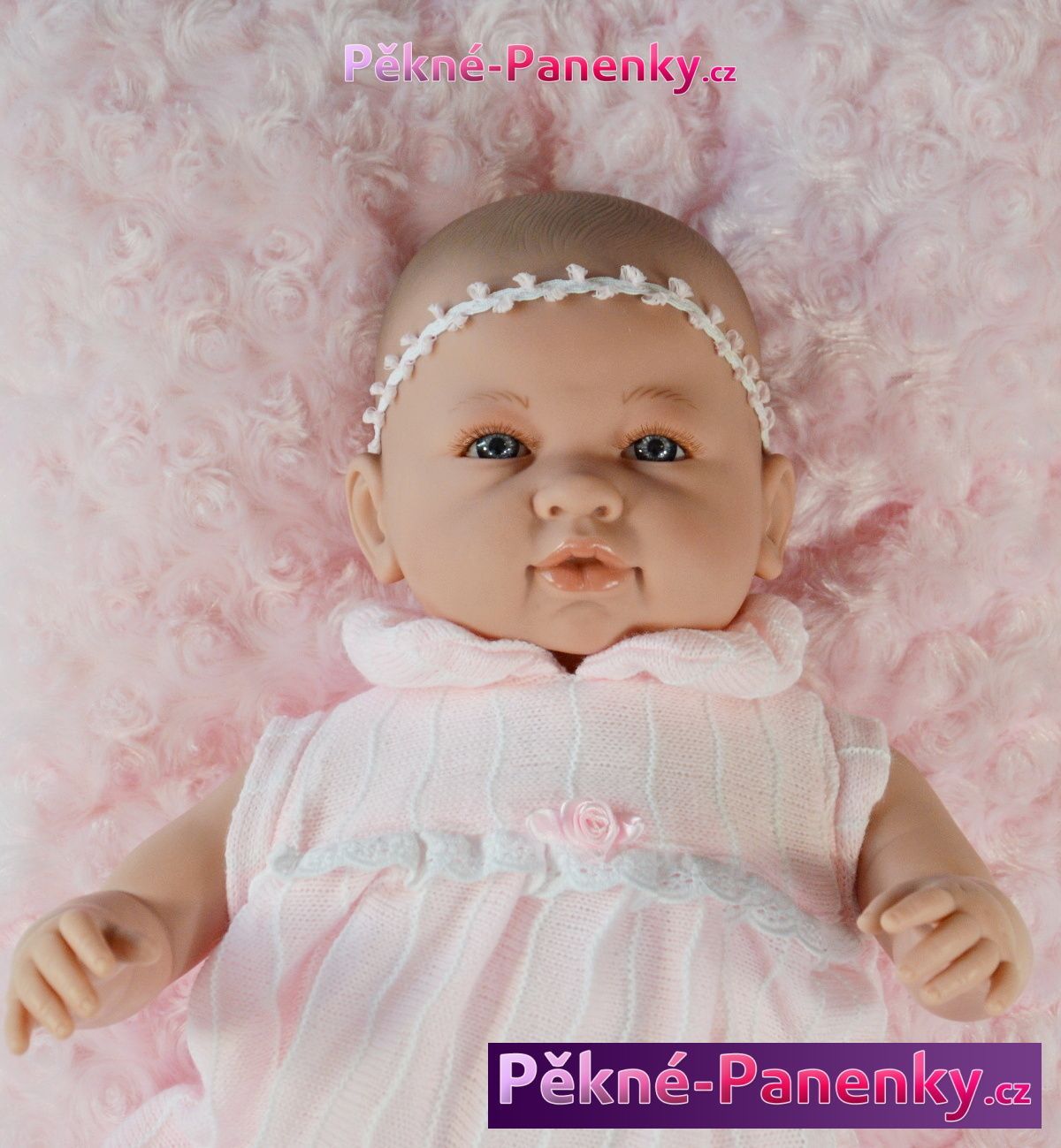 Velká mluvící realistická panenka Berbesa® Sara s polštářem 50 cm - obrázek 7