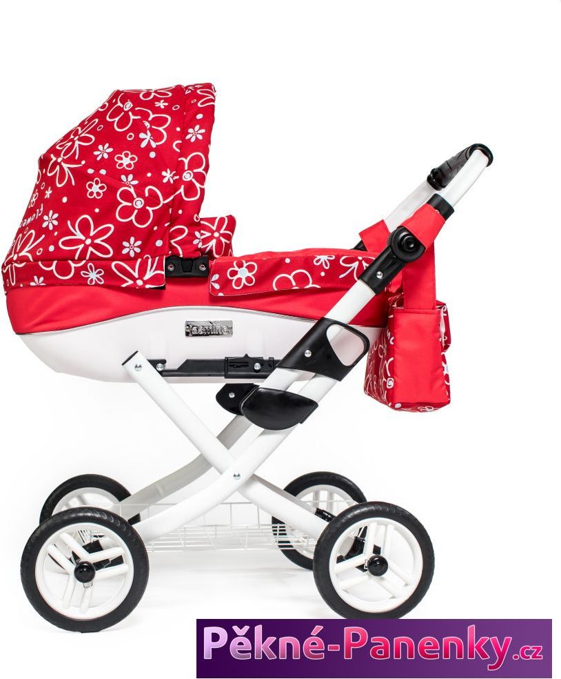 Jasmine Dětský kočárek pro panenky JASMINE Kids červené květy - obrázek 1