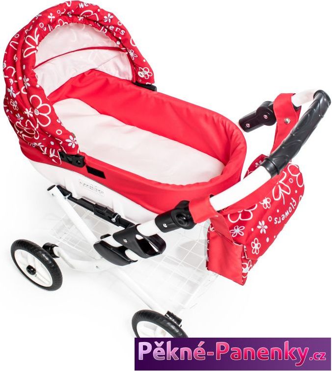 Jasmine Dětský kočárek pro panenky JASMINE Kids červené květy - obrázek 4