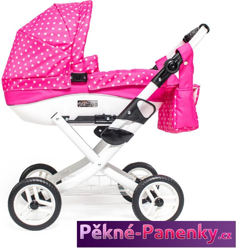 Jasmine Dětský kočárek pro panenky JASMINE Kids růžový puntík - obrázek 1