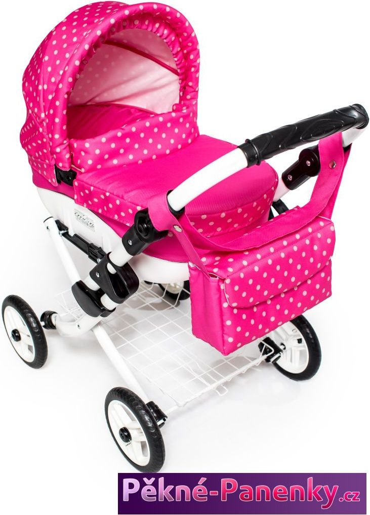 Jasmine Dětský kočárek pro panenky JASMINE Kids růžový puntík - obrázek 2