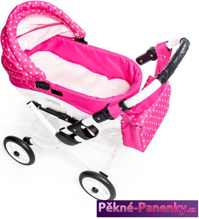 Jasmine Dětský kočárek pro panenky JASMINE Kids růžový puntík - obrázek 4