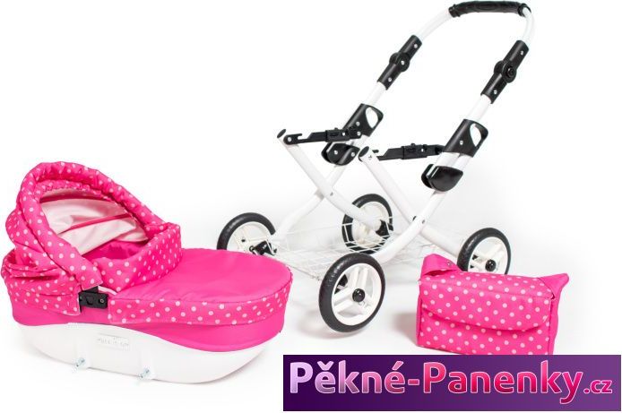 Jasmine Dětský kočárek pro panenky JASMINE Kids růžový puntík - obrázek 10