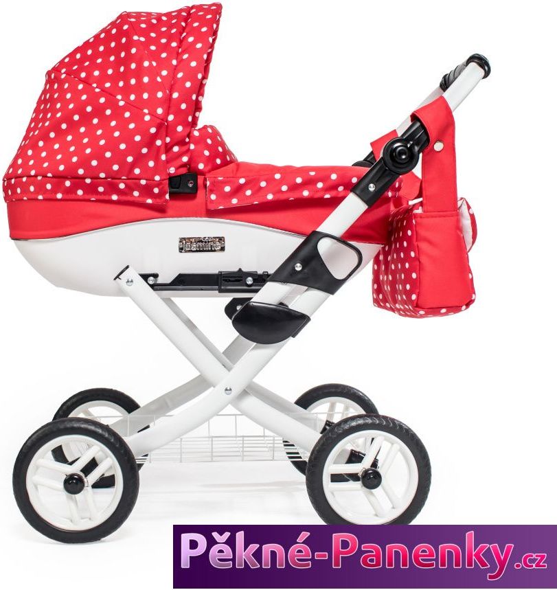 Jasmine Dětský kočárek pro panenky JASMINE Kids červený puntík - obrázek 1