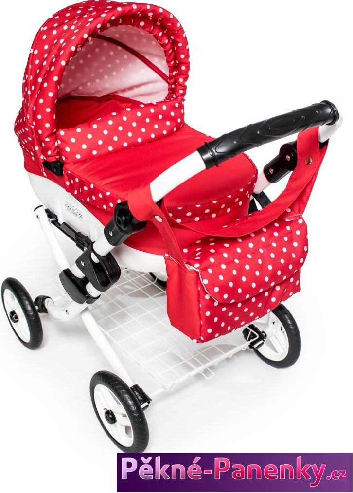 Jasmine Dětský kočárek pro panenky JASMINE Kids červený puntík - obrázek 2