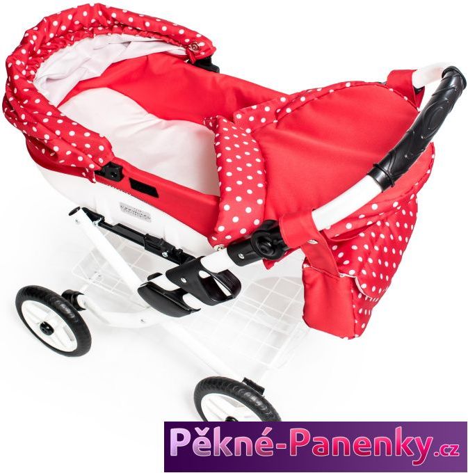 Jasmine Dětský kočárek pro panenky JASMINE Kids červený puntík - obrázek 3