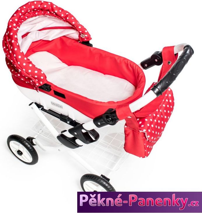 Jasmine Dětský kočárek pro panenky JASMINE Kids červený puntík - obrázek 4