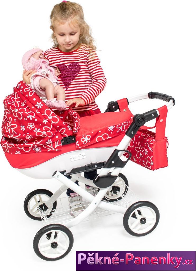Jasmine Dětský kočárek pro panenky JASMINE Kids červený puntík - obrázek 6