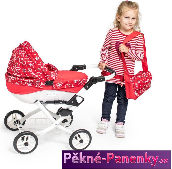 Jasmine Dětský kočárek pro panenky JASMINE Kids červený puntík - obrázek 8