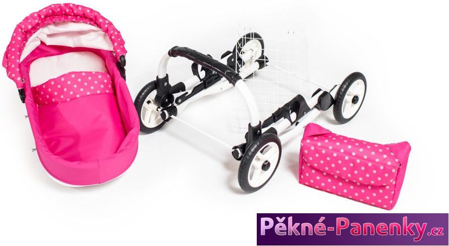 Jasmine Dětský kočárek pro panenky JASMINE Kids červený puntík - obrázek 11